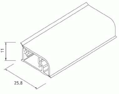 Плинтус для столешницы, прямоугольный, алюминий матовый 11x25.8мм L=4м FIRMAX Изображение 2
