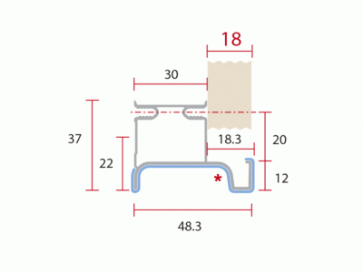 Вертикальный профиль боковой для шкафов из ДСП=18 мм GOLA ALPHALUX (L=4.5 м, алюминий) Изображение 2