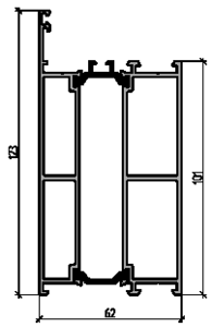 Профиль рамы дверной 123мм (6,5м), RAL9016 Изображение