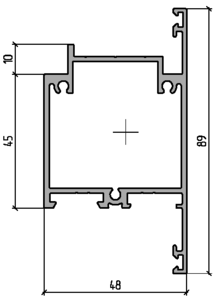Профиль створки дверной 89мм (6,5м), RAL9016 Изображение