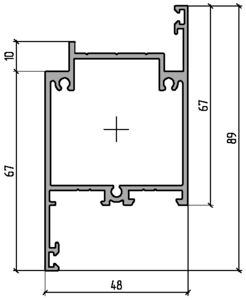 Профиль створки дверной штульповой (6,5м), RAL9016 Изображение