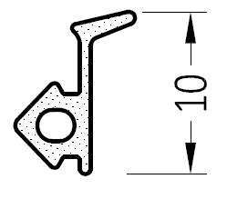 Уплотнитель для водоотводного профиля АЛЮСТАРТ, черный Изображение 2