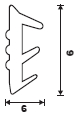 Уплотнитель для профиля МДФ AGT (Г-образный, УЗ-04, силиконовый, серый) Изображение