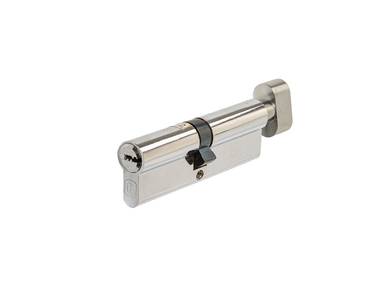 Цилиндр профильный ELEMENTIS 45(ключ)/50(овальная ручка) ЦАМ, 5 перфорированных ключей, никелированный Изображение 3