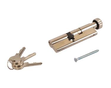 Цилиндр профильный MAXBAR с круглой ручкой C/K1 45 (ключ)/60(ручка), никелированный Изображение