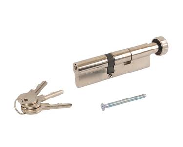 Цилиндр профильный MAXBAR с круглой ручкой C/K1 45 (ключ)/60(ручка), никелированный Изображение 2