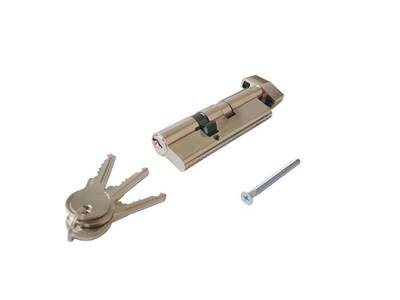 Цилиндр профильный MAXBAR с плоской ручкой CVG/K 60(ручка)/35(ключ), никелированный Изображение