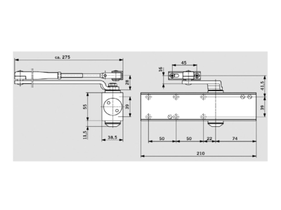 [ПОД ЗАКАЗ] Доводчик дверной Maxbar 200 / Dorma TS-Profil (EN-Size 2/4/5, с тягой, серебристый) Изображение 2