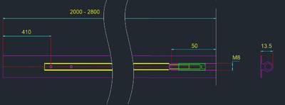FM206 Корректор фасада под сквозную фрезеровку, L=1600-2000 мм, черный, FIRMAX. Изображение 4