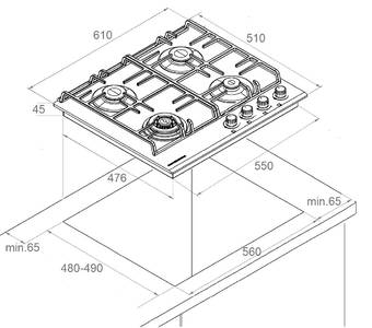 Газовая варочная поверхность Kuppersberg FS 603 W Silver, белый Изображение 4