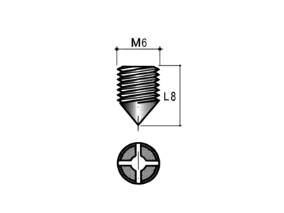 Винт стяжка конический М6, L=8мм, сталь, цинковое покрытие GR06 Изображение 2