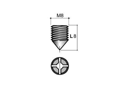 Винт стяжка конический M8, L=8mm, сталь, цинковое покрытие GR09 Изображение 4