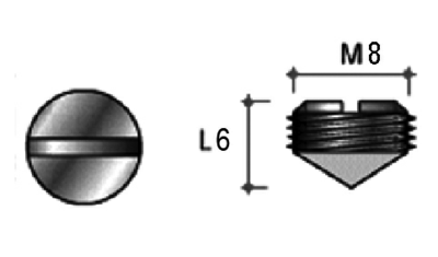 Винт стяжка конический M8, L=6mm, сталь, цинковое покрытие GR18 Изображение 2