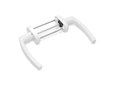 Гарнитур для балконной двери алюминиевый белый, штифт 120 мм, винты M5х100 мм, RAL9016 Изображение 4