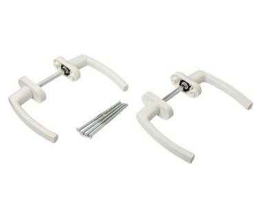 Гарнитур для балконной двери алюминиевый белый, штифт 120 мм, винты M5х100 мм, RAL9016 Изображение