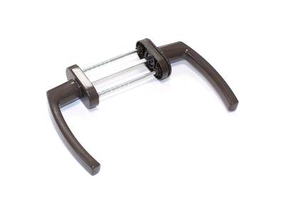 Гарнитур для балконной двери алюминиевый коричневый, штифт 120 RAL 8019 Изображение 4