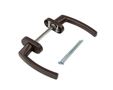 Гарнитур для балконной двери алюминиевый коричневый, штифт 120 RAL 8019 Изображение 5