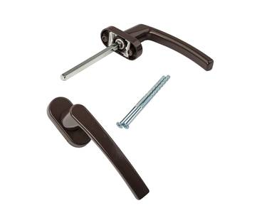 Гарнитур для балконной двери алюминиевый коричневый, штифт 120 RAL 8019 Изображение 6