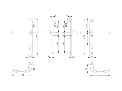 Гарнитур нажимной подпружиненный HOPPE Liege со сплошной накладкой (30/67-72), Белый F9016 Изображение 2