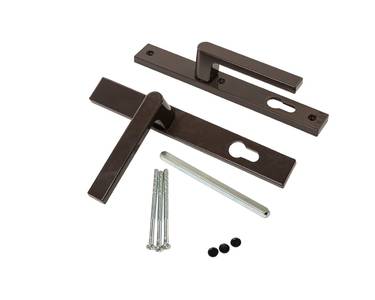 Гарнитур нажимной подпружиненный Romante 32/92 (3 винта), корич. RAL8019 Изображение 3