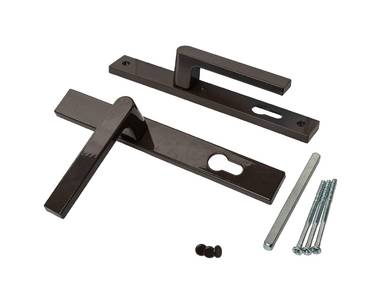 Гарнитур нажимной подпружиненный Romante 32/92 (3 винта), корич. RAL8019 Изображение