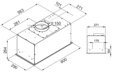 Встраиваемая вытяжка Kuppersberg IBOX 60 W, ширина 60 см, отвод/рециркуляция, 680 м3/час, белый Изображение 4