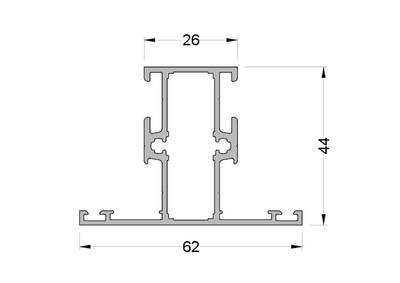 Импост оконно-дверной ALUMARK 62/26 мм 6м Белый RAL9016 Изображение 2
