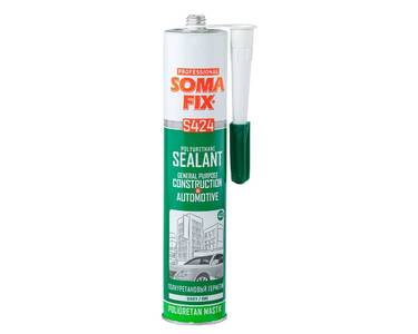 Клей SOMAFIX S424, полиуретановый герметик, серый, картуш 280мл (365г) Изображение