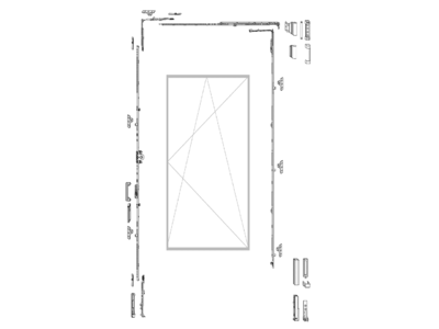 Комплект фурнитуры MACO, петли справа 13 /высота 1801-2350/ ширина 431-600 Изображение