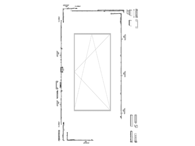 Комплект фурнитуры MACO, петли справа 13 /высота 1801-2350/ ширина 601-800 Изображение