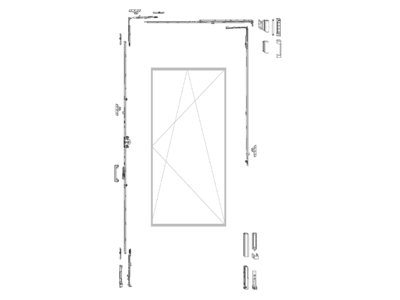 Комплект фурнитуры MACO, петли справа 13 /высота 901-1300/ ширина 431-600 Изображение