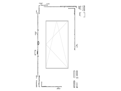 Комплект фурнитуры MACO, петли справа 9 /высота 901-1300/ ширина 601-800 Изображение