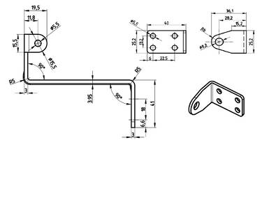 Комплект креплений для монтажа приводов PRO Синхро (нижнеподвесное, внутрь), черный Изображение 2