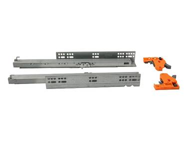 Комплект направляющих Push-to-Open скрытого монтажа Firmax 3D Control под штангу синхронизатор L=350мм, полного выдвижения, для ЛДСП 16мм, 3д регулировка (2 направляющие + 2 фиксатора) Изображение 2
