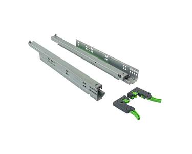 Комплект направляющих Soft-Close скрытого монтажа Firmax Smartline, L=500мм, полного выдвижения, для ЛДСП до 19 мм с доводчиком, (2 направляющие + 2 крепления) Изображение
