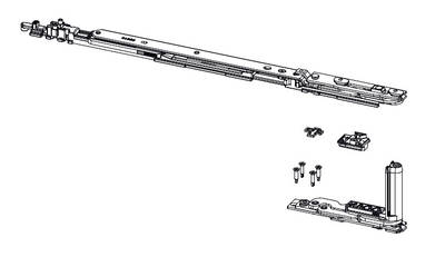 Комплект поворотно-откидной со скрытыми петлями CHIC, 600-1500 мм, ЕВРОПАЗ, правый, 100 кг, 043560001 Изображение 2