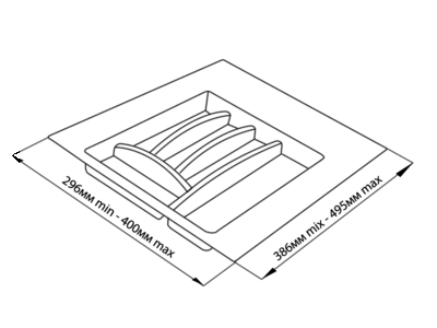 Лоток для столовых приборов Firmax (400-450 мм, белый) Изображение 2
