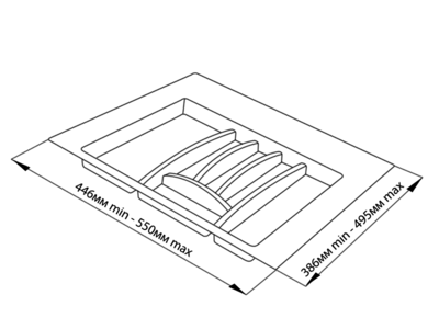 Лоток для столовых приборов Firmax (600 мм, белый) Изображение 2