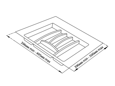 Лоток для столовых приборов Firmax (500-550 мм, белый) Изображение 2