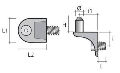 Полкодержатель c вмонтированным евровинтом, цинк. ME02 Изображение 2
