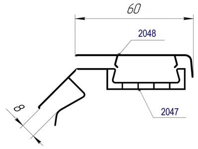 Наличник универсальный (корпус 2047) REV 8х60 белый 3,0 м Изображение 2
