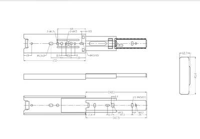 Шариковые направляющие Firmax полного выдвижения, H=45 мм, L=150 мм цинк (2 части) Изображение 7