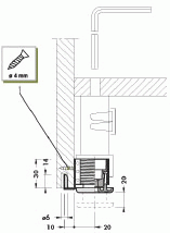Ножка накладная, регулируемая для шкафа с пластиковым подпятником, замак Изображение 2