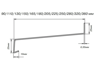 Стальные отливы оконные BAUSET (B=110 мм, L=6 м, коричневый) [норма отпуска 12 м] Изображение 2