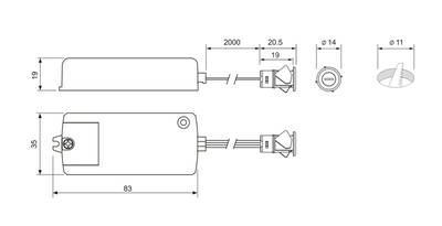 PM-218B Выключатель инфракрасный на открывание двери, D-14мм, AC220V, 250W Изображение 2