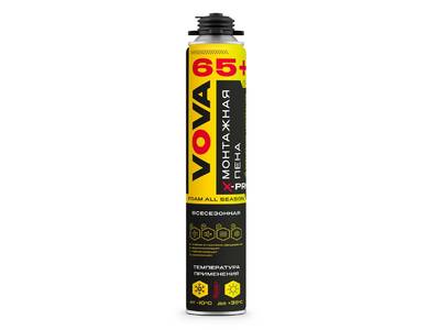 Пена монтажная профессиональная Всесезонная VOVA X-PRO 65+, 850мл Изображение