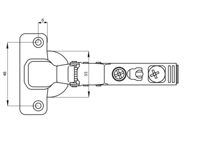 Петля Firmax для накладных дверей Clip-on, угол открывания 100°, 48мм Изображение 4