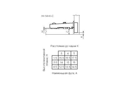 Петля Firmax для накладных дверей Slide-on, угол открывания 105°, d=26 мм Изображение 2