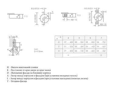 Петля для угловых дверей 45° Firmax Smartline, Clip On, Soft-Close, 52 мм, 35 мм чашка Изображение 5