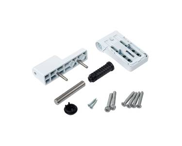 Петля дверная ELEMENTIS серия IQ-Plus 16-19 мм, Белый RAL9016 с черными заглушками Изображение 2